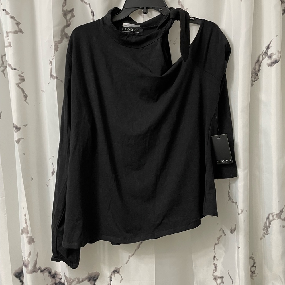Eloquii Classic Black Shoulder Out Top